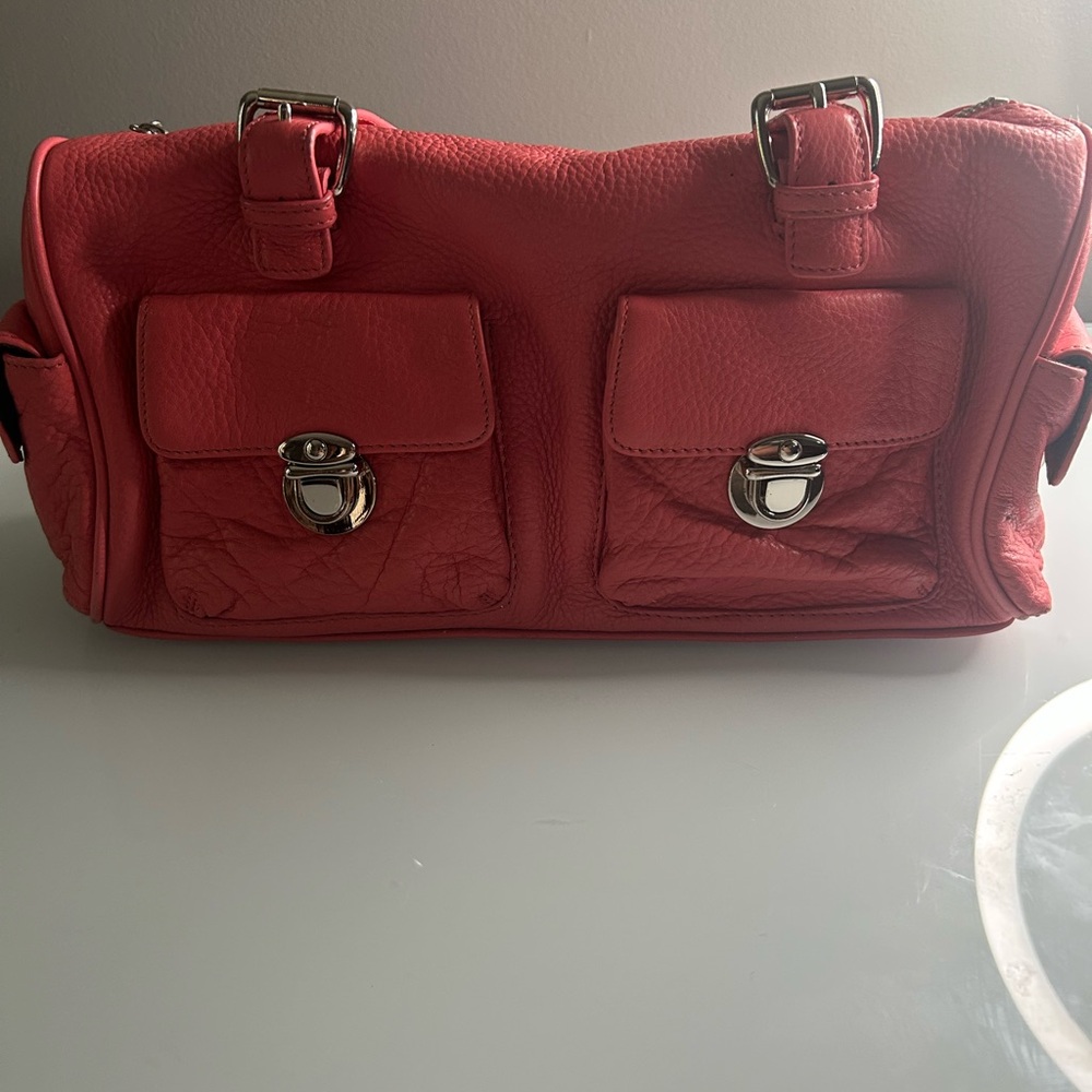 Pink Shoulder Bag with Silver Hardware